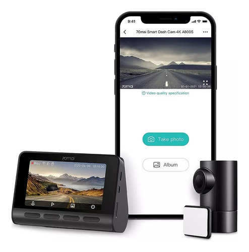 Camera Veicular Automotiva Xiaomi 70mai A800s 4k Dual Carro