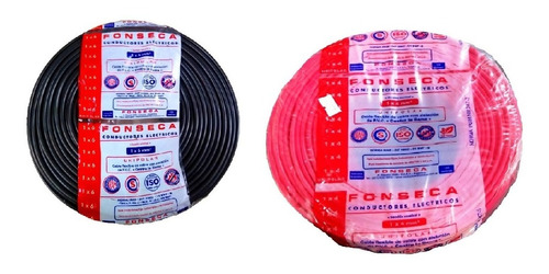 Cable Unipolar Fonseca 2 Rollo 1mm De 100m Rojo Y Negro