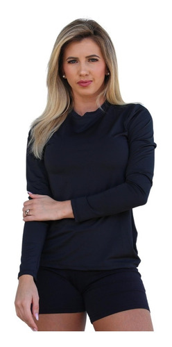 Imagem 4 de 9 de Camiseta Blusa Proteção Solar Uv50+ Feminina Manga Longa