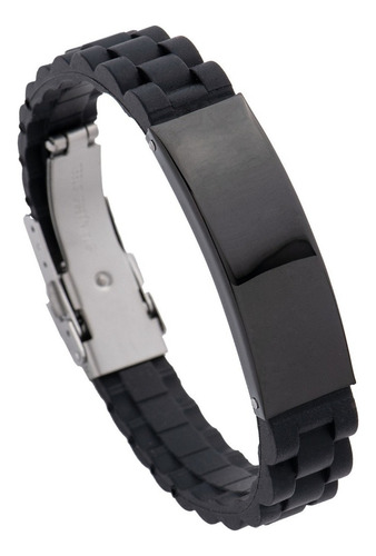 Brazalete Hombre, Pulsera Acero Inoxidable Luckman Color Negro