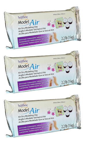 Model Air White Air Dry Modeling Clay 2.2 Lb (pack Of 3...