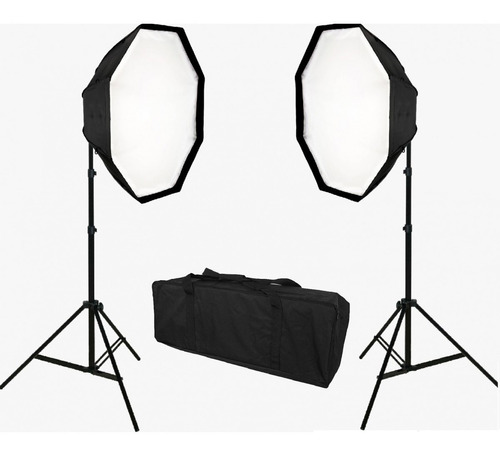 Kit Iluminação Estúdio Fotográfico Complet Octabox 70cm 220v