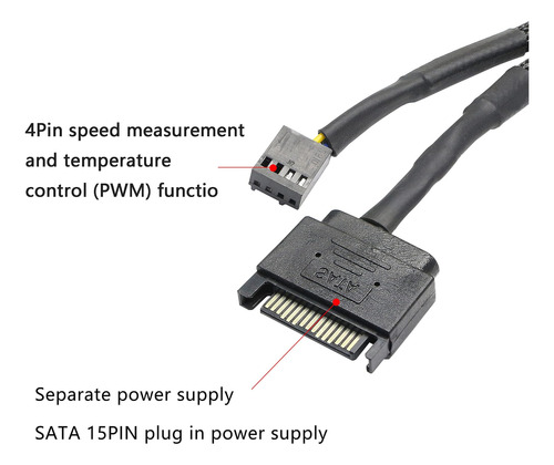 Xmsjsiy Sata A 3 Pines 4 Pines Pwm Adaptador De Ventilador H