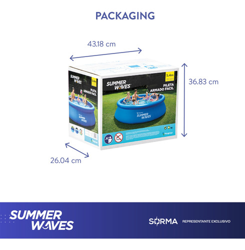 Imagen 8 de 10 de Pileta Inflable Redonda Summer Waves 5454lt Facil Armado
