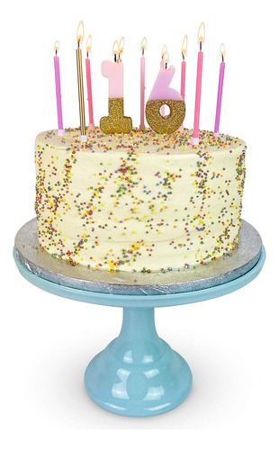 Vela Rosa Número 1 De Cake Topper Talking Tables Con Brillo