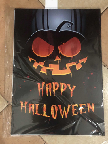 Cartel Afiche Happy Halloween De 46x31 Cm