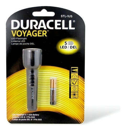 Lanterna de 5 lúmens, 1 LED e 1 bateria Duracell AAA - STL-1us