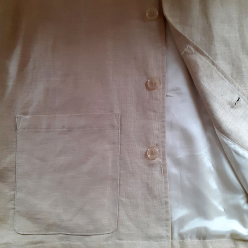 Saco Sport De Lino Motor Oil Talle Hombre Large Color Beige