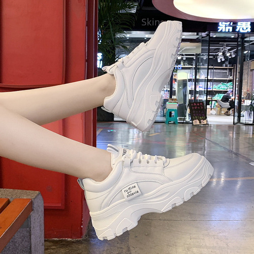 Zapatillas Con Plataforma Para Mujer, Suela Gruesa, Zapatos Casuales Con Cordones