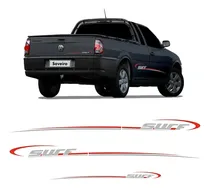 Comprar Kit Faixa Saveiro 2008 2009 2010 Parati Surf 2008 2009 2010 2011 Adesivo Lateral Cor Prata E Vermelho Sportinox