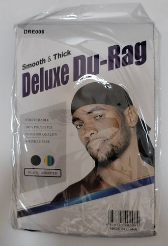 Durag Touca Bandana Smooth & Thick Cor Preto