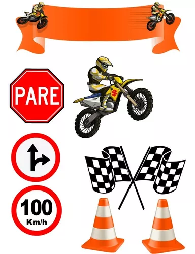 Topper para bolo MOTOCROSS personalizado