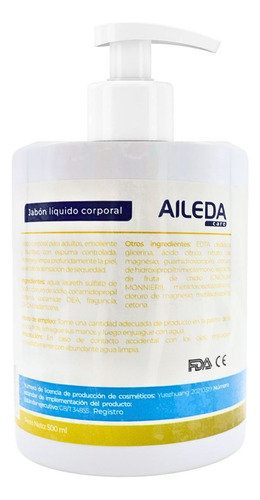 Jabón Líquido Aileda Jabón Antibacterial Para Manos 500ml