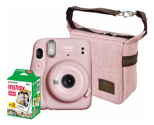 Combo de regalo para cámara Instax Mini 11, bolsa y película de color rosa