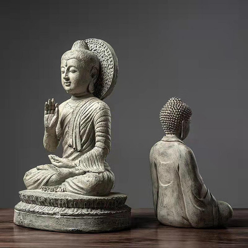 Estatuilla Decorativa De Estatua De Buda Con Base Corta