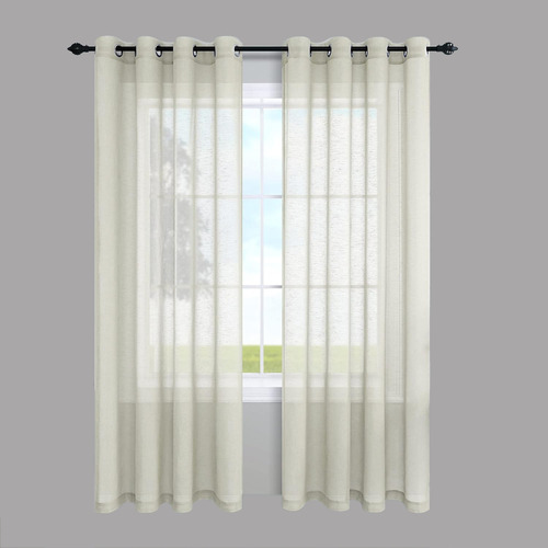 Juego De Cortinas Dobles Traslucidas 215*135cm/sala, 2 Uds.