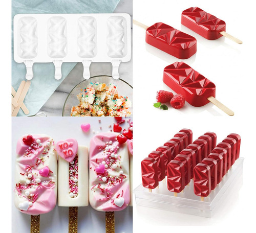 Molde De Helado Casero Molde Silicona P Helados 4 Cavidades