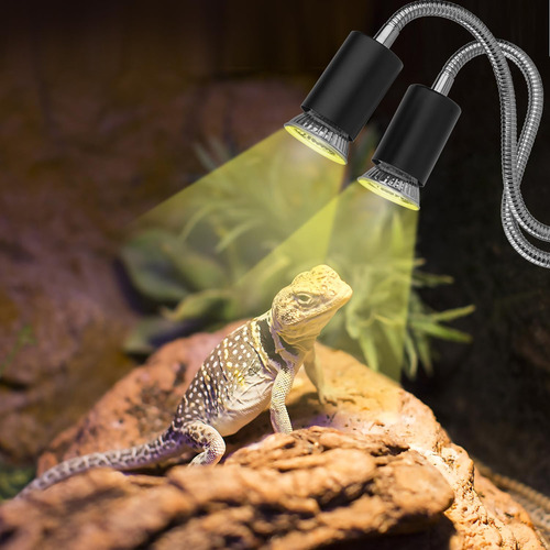 Lámpara De Calor Doble Cabezal Tortuga Uva/b, Control Separa