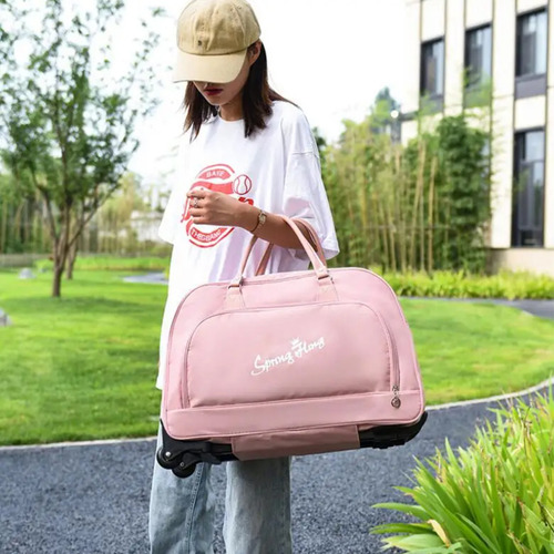 Bolso Carro Para Viaje Con Ruedas Gran Capacidad Azul