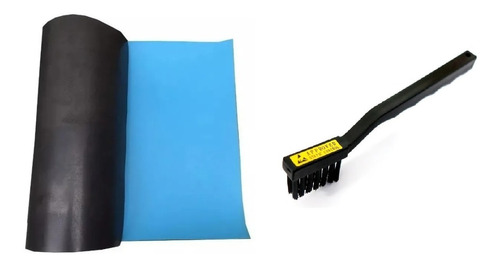 Manta Anti Estática Bancada Esd 60x40cm Azul + Escova Esd