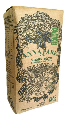 Yerba Mate Orgánica Anna Park Pack 6 X 500 Grs.