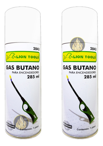 2 X Lata De Gas Butano P/ Recargar Encendedor De Gas 285 Ml