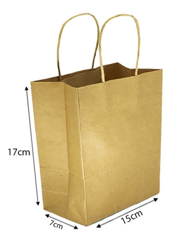 100 Sacolas Ppp (17x15x7,5) - Papel Kraft