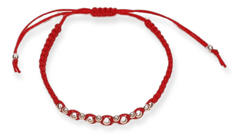 Pulsera Hilo Rojo Con Pelotitas De Plata 925 Kl92-12d