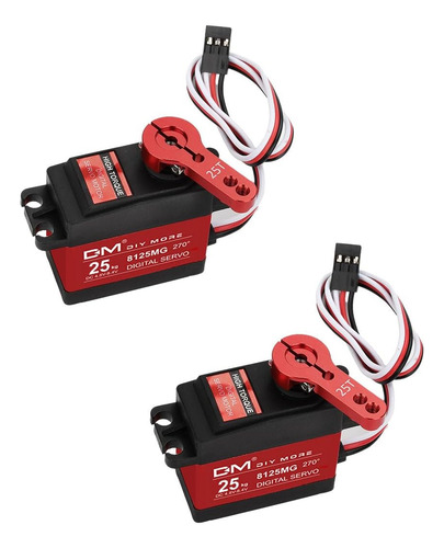 Diymore Paquete De 2 Servomotor De 25 Kg Servo Motor Sin NĂșc