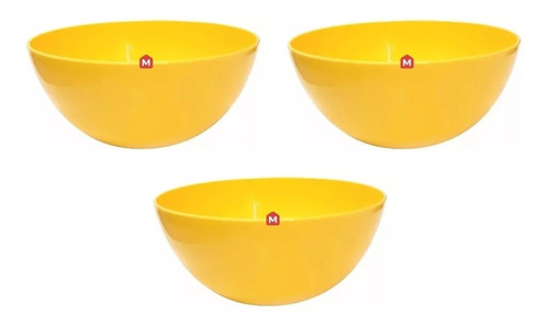 Set X3 Bowl Plástico Cereales Carol Soft Irrompible 17 Cm