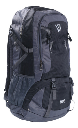Mochila Camping Owen Mochilero Trekking 60lt Portanotebook Color Naranja Diseño De La Tela Liso