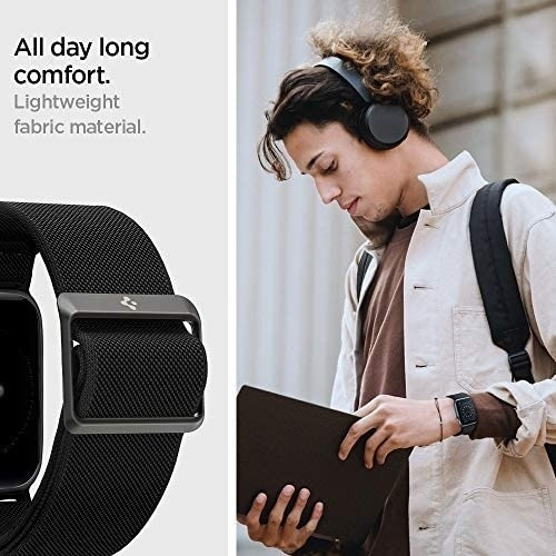 Imagen 4 de 6 de Malla Spigen Litefit Apple Watch 40m 6/se/5/4 38m3/2/1 Negra