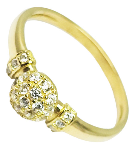 Anillo Cintillo Oro 18k Joyas Center Frutillita Blancas