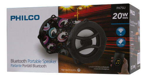 Bazooka Led Bluetooth Px75 Unicornio Philco Electrotom