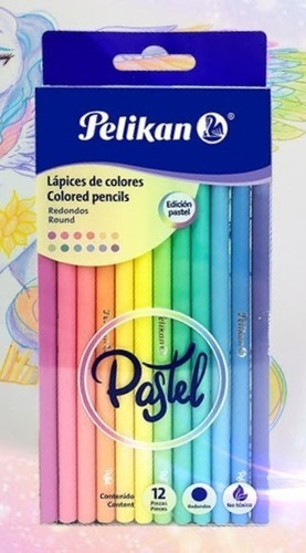 Lapices De Color Pelikan Pastel Con 12 Pzas