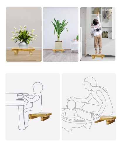 Taburete De Madera Para Cama Debajo Del Escritorio, Taburete