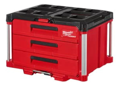 Caja De Herramientas Packout Con 3 Cajones Rojo, Negro, Plateado.