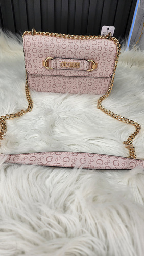 Crossbody Guess Sg940576 Nueva 100 % Original Con Etiqueta Rosa Estampado Oro Dorado Oscuro