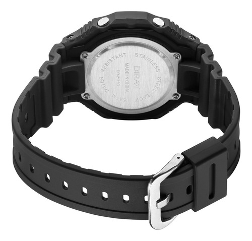 Reloj Infantil Diray Para Caballero Dr2116g2 Camuflado Color De La Correa Negro