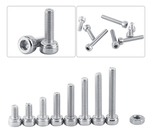 340 Tornillos M3 De Acero Inoxidable Ss304 Con Cabeza Hueca