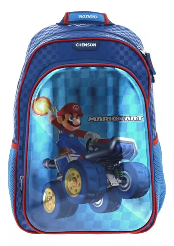 MOCHILA RUEDAS CHENSON NIÑO MARIO BROS PREESCOLAR KINDER CARRO DE FABRICA  REFORZADO MB65679-9 COLECCION FLASHY