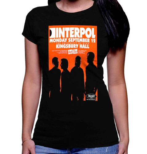 Camiseta Estampada Premium Dtg Dama Rock Interpol