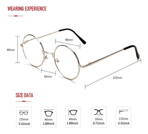 Gafas Circulares Redondas Lentes Moda Sol Armazon Vintage Redondo Transparente Dorado Dorado