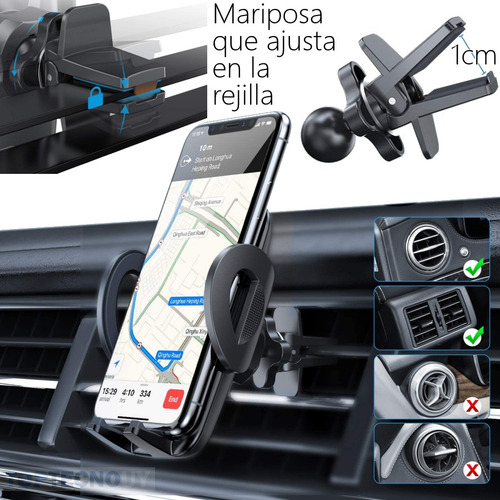 Imagen 2 de 6 de Soporte Auto Universal De Celular Rejilla Aire Acondicionado