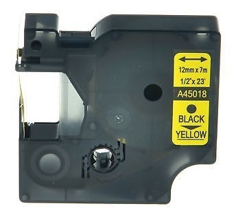 Imagen 2 de 5 de 10 Negro Pk En La Etiqueta Amarilla Cinta Para Dymo 45018 La