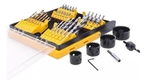 Kit con brocas, taladros y enchufes, 54 piezas, Stanley STA4107-LAC