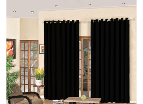 Cortina Blackout 4,00x2,80 Tecido Grosso Bloqueia 100% Preto