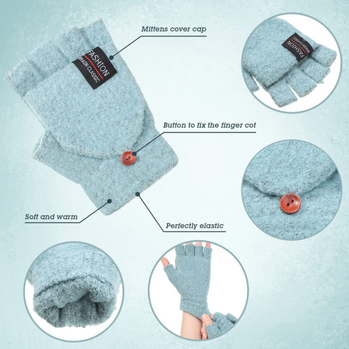 4pcs Guantes Sin Dedos De Punto Manoplas Guantes Con Tapa