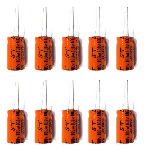 Capacitor Bipolar 100x100 Alto Falante 100uf 100v Kit C/ 10