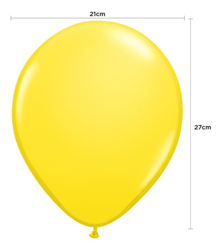 Balão Bexiga Amarelo 50 Unidades Tamanho 8